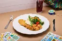 Menú 3. Pescado empanizado con salsa tártara.