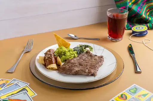 Menú 1. Arrachera a la tampiqueña.